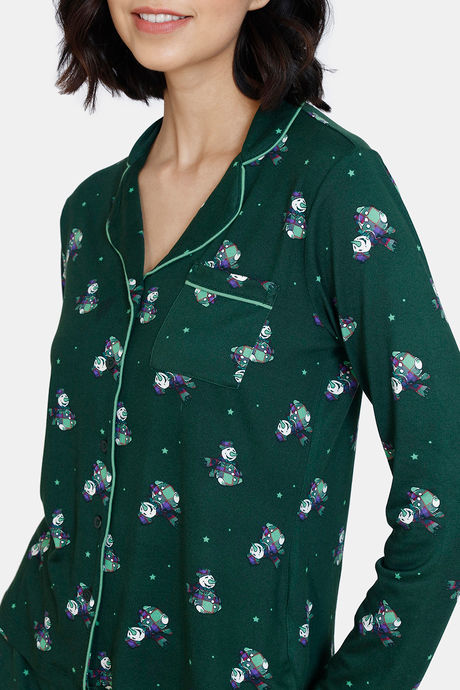 Zivame Snowman Knit Poly Pyjama Set - Mountain View — image 8